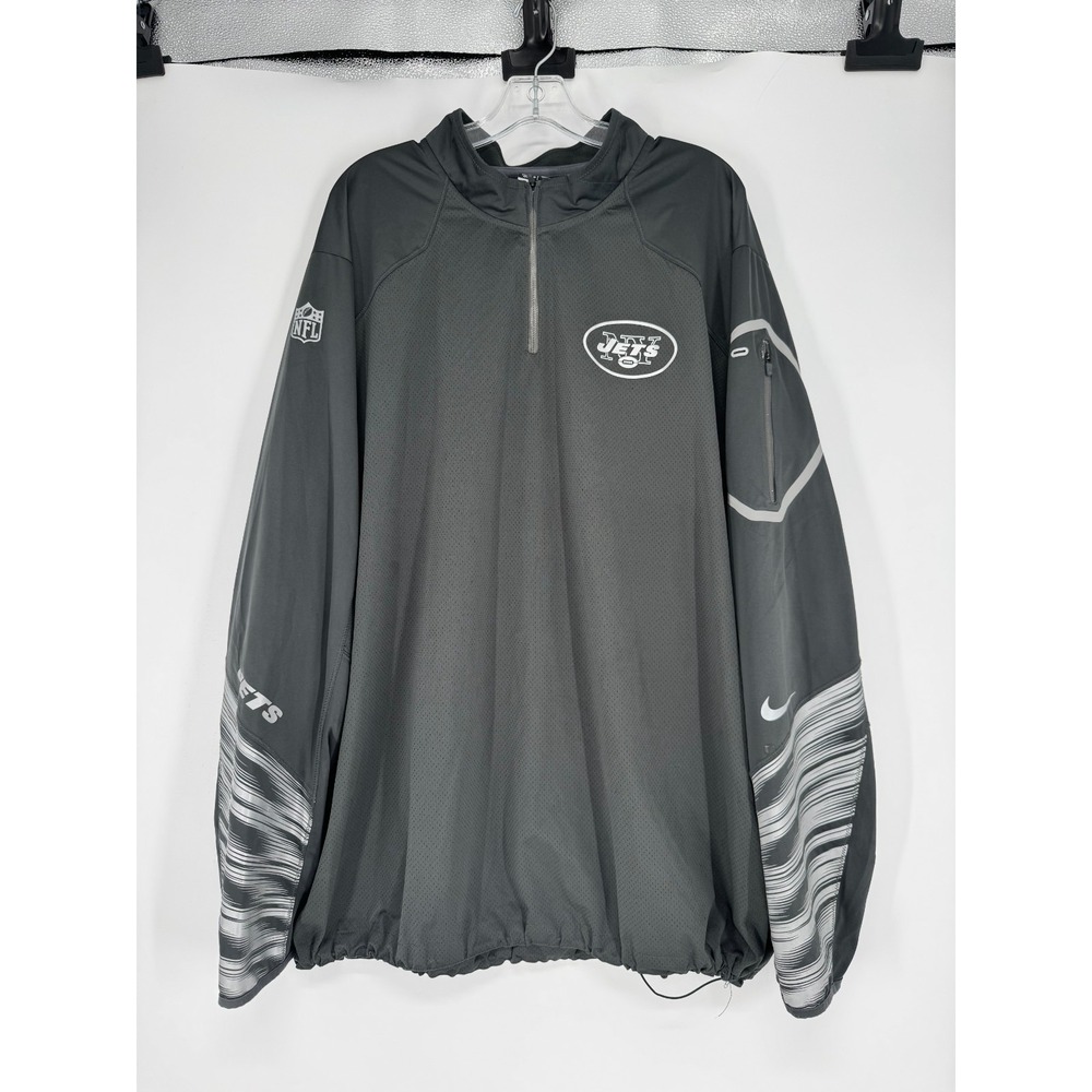 Nike On Field NFL New York Jets 1/4 Quarter Zip Jacket Sweatshirt Pullover 3XL